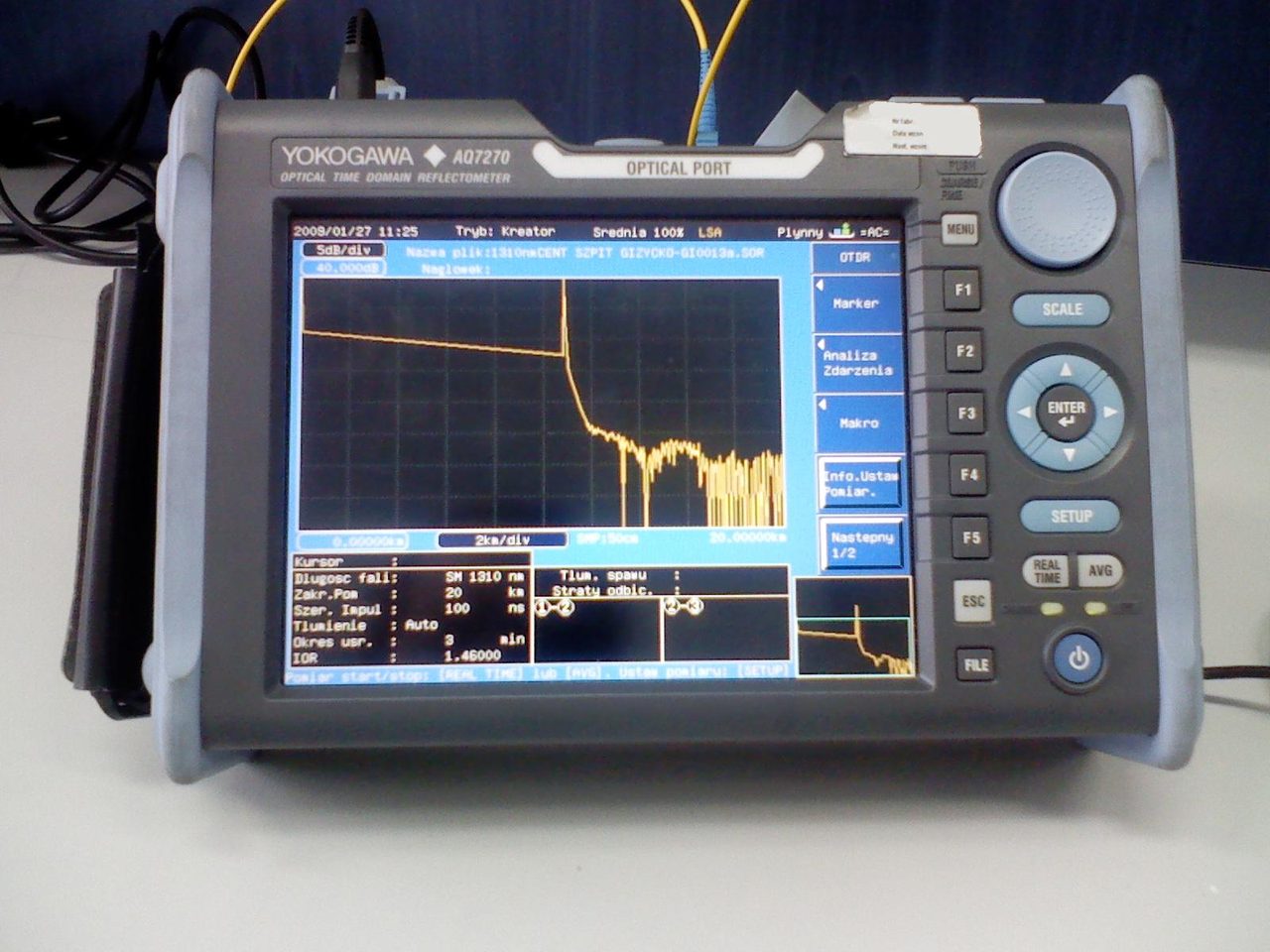 Optical time domain reflectometer OTDR unit